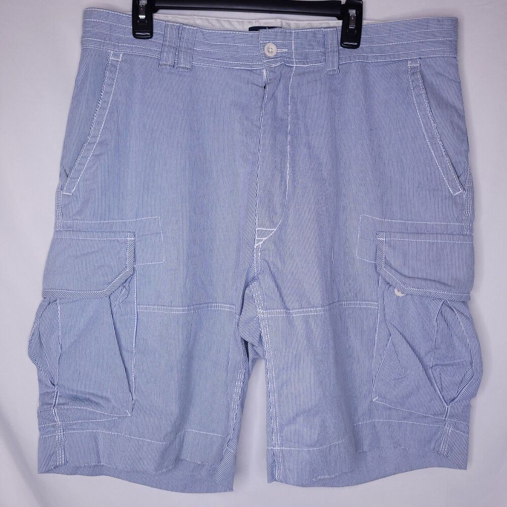 Polo Ralph Lauren Cargo Shorts Mens 38T Striped Blue, White